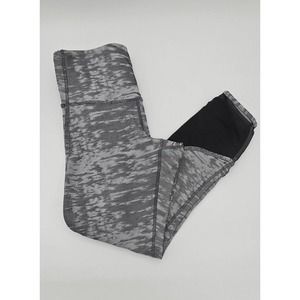 Lululemon Athletica Beat the Heat Leggings Black White Grey Size 10 Zip Pocket